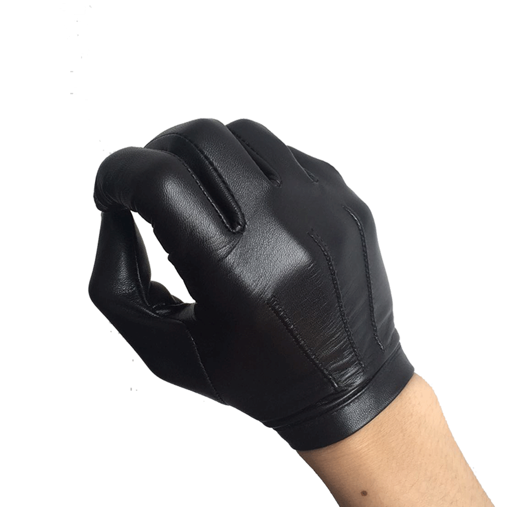Unlined Short Wrist Lambskin Gloves Leather Gloves Men
