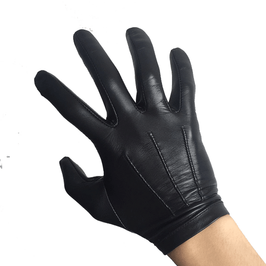 Unlined Short Wrist Lambskin Gloves Leather Gloves Men
